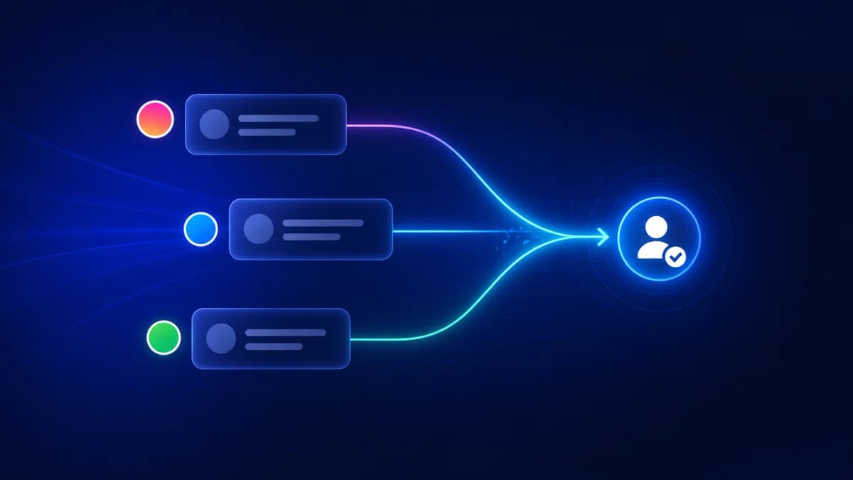 Illustration of inbound messages flowing to a qualified human handoff